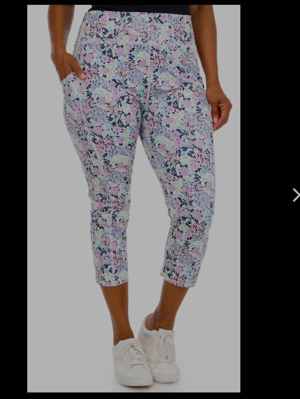 Athletic Leggins Plus Size 3X By Brisas Blue Wine White Stretchy Pockets NWT